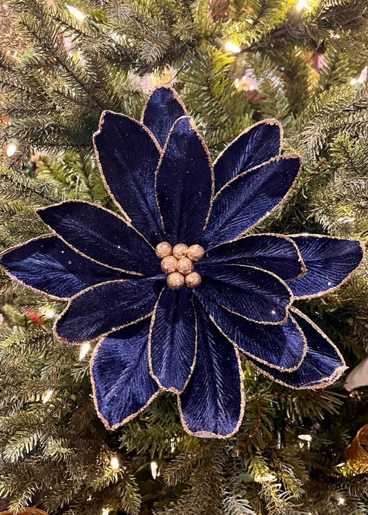 Midnight Blue Gold Edge Flower SGD619