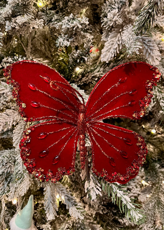 Cranberry Butterfly Clip On SGD722