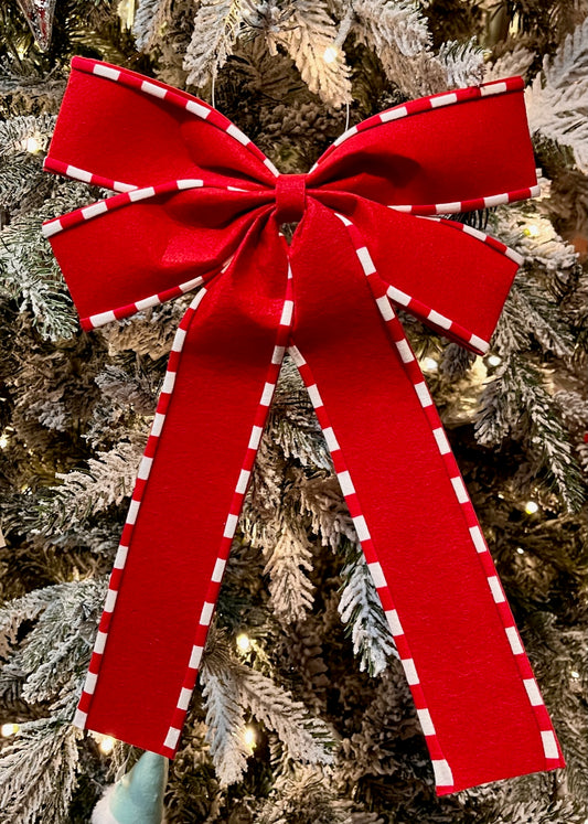 RED BOW WITH CANDY STRIPE TRIM SGD737