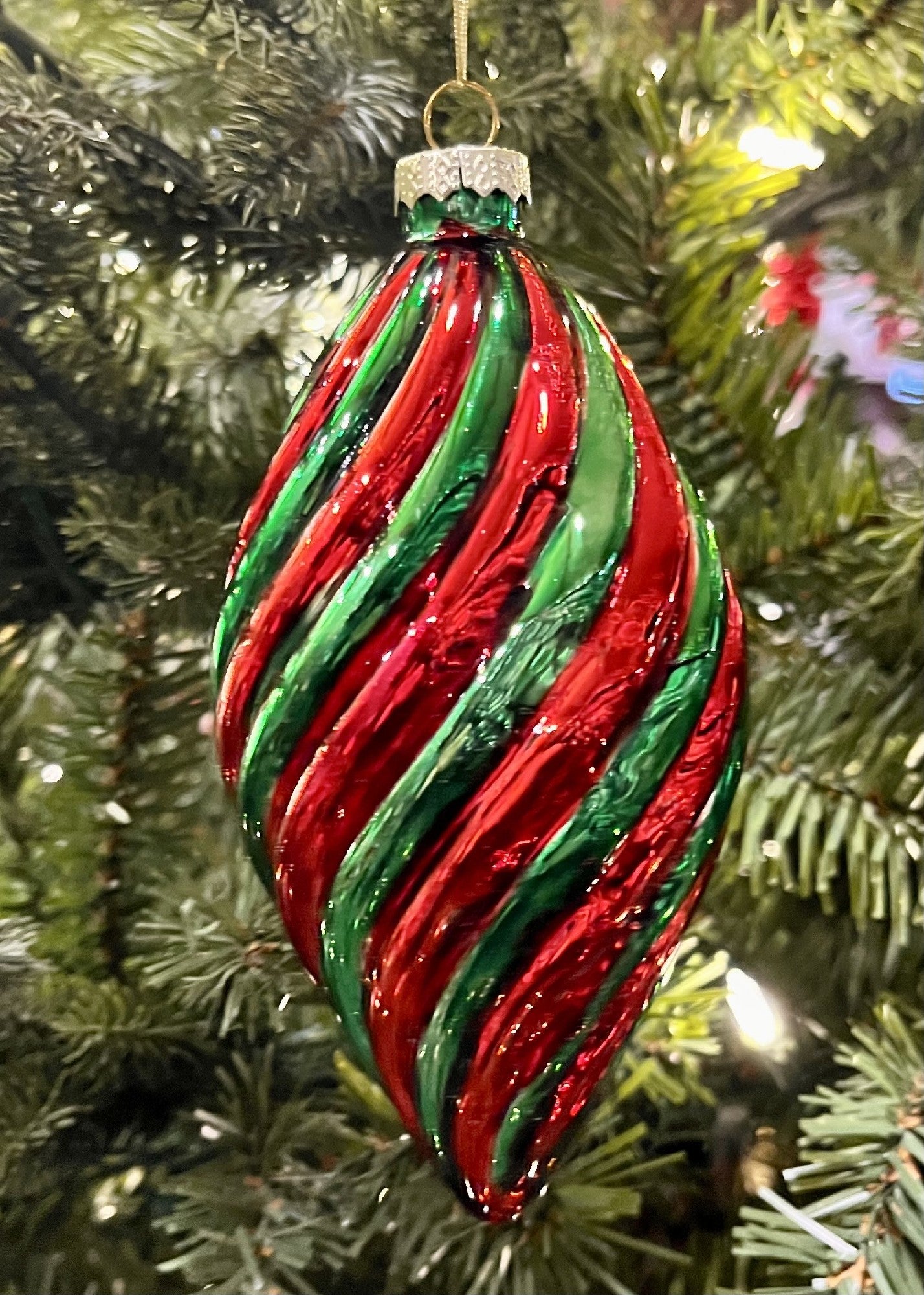 Green Red Swirl Long Drop SPQ258