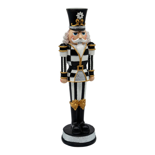 33cm Nutcracker Black, White & Gold Luxe SSW401
