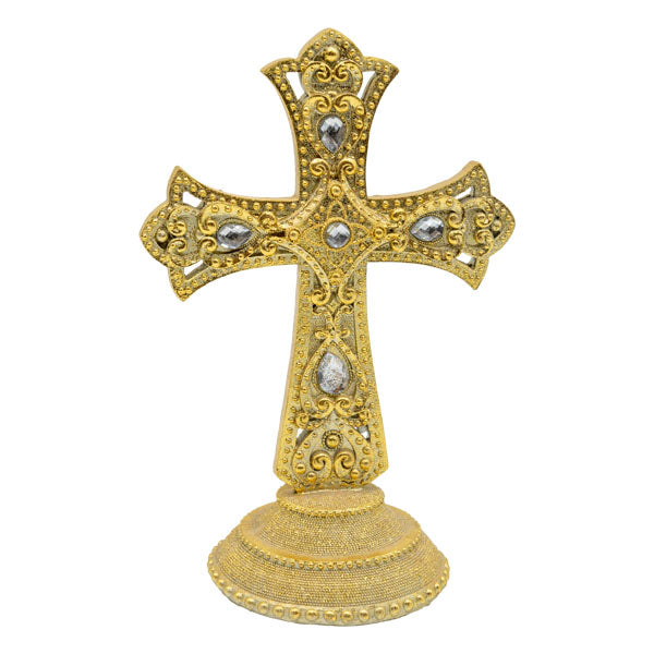 23cm Jewelled Standing Cross SSW426