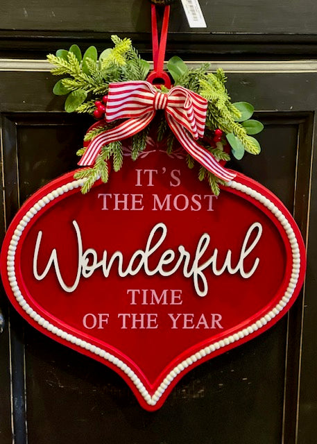 IT'S THE MOST WONDERFUL RED BAUBLE SIGN STZ007