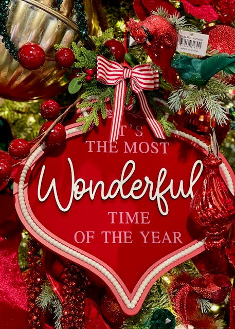IT'S THE MOST WONDERFUL RED BAUBLE SIGN STZ007