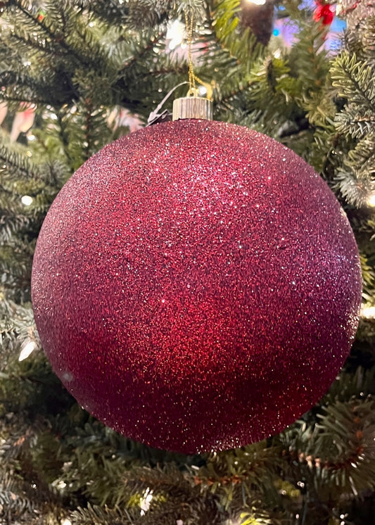 20CM BURGUNDY GLITTER SHATTERPROOF ORNAMENT SVN170