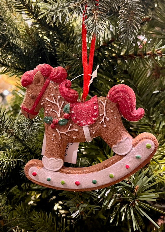 Gingerbread Rocking Horse Ornament SWL429