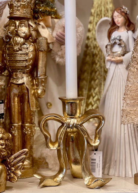 Gold Bow Candle Holder Small SXA915