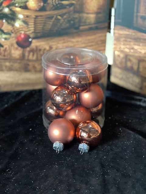 4CM MIXED COPPER GLASS BAUBLES GHAN007