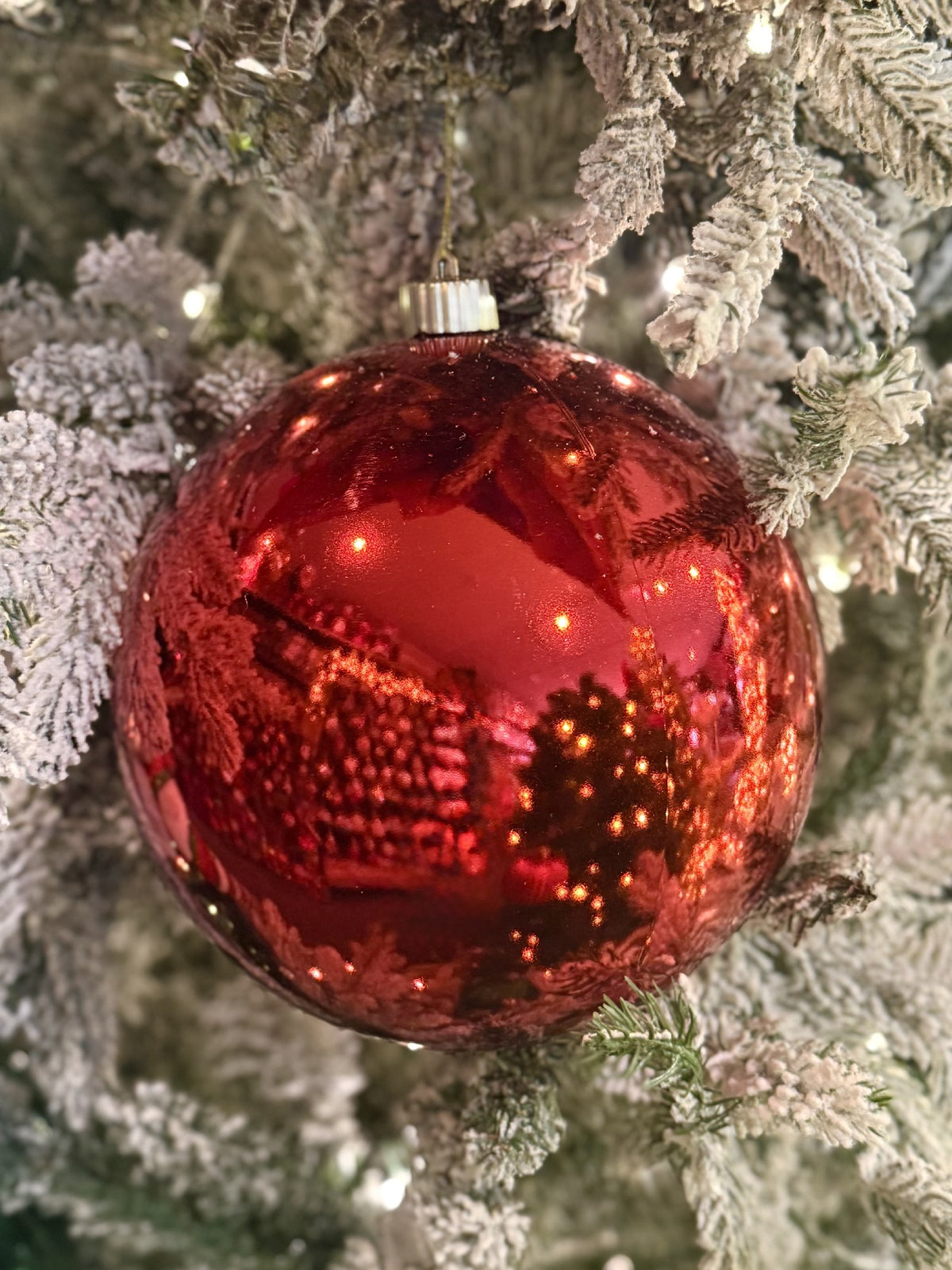 20CM SHINY RED BAUBLE C6WA455