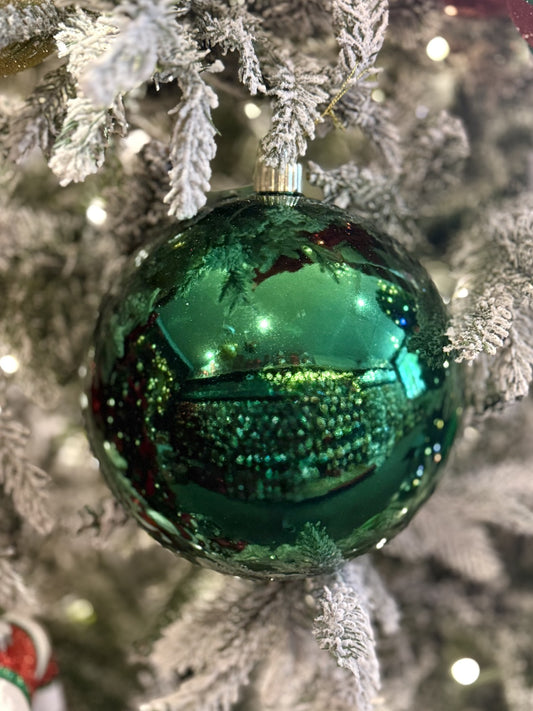 20CM SHINY GREEN BAUBLE C6WA458