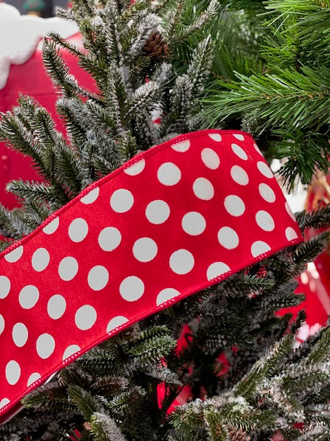 RED WHITE POLKA DOT RIBBON GOC035