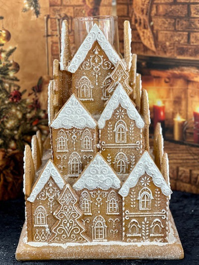 GINGERBREAD VILLAGE CANDLE HOLDER GTE082