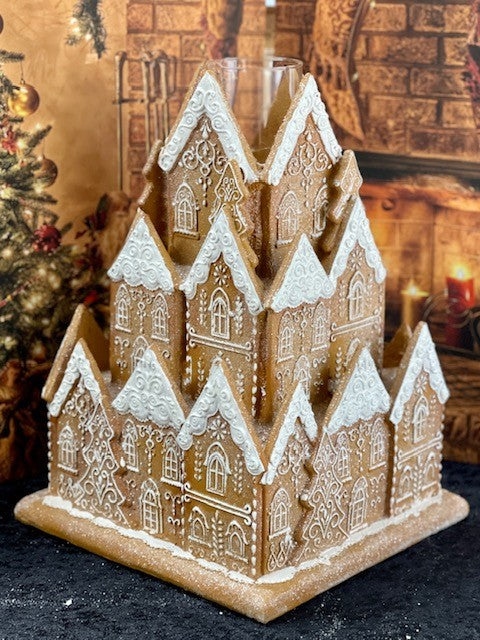 GINGERBREAD VILLAGE CANDLE HOLDER GTE082