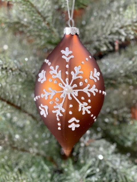 SNOWFLAKE GINGERBREAD TEARDROP ORNAMENT GQAM108 