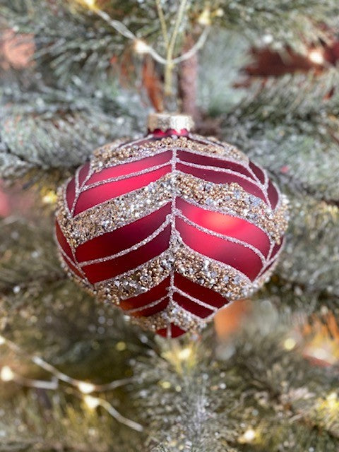 RED SILVER/GOLD GLITTER ONION ORNAMENT GQAM227