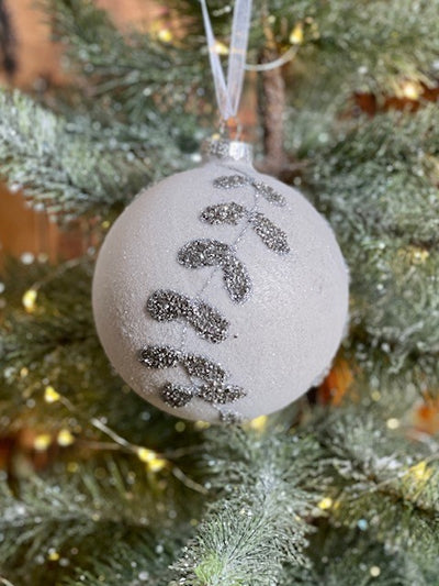 CHAMPAGNE SILVER ROUND ORNAMENT GQAM272