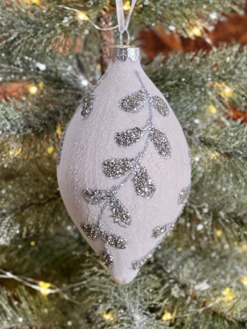 CHAMPAGNE SILVER TEARDROP ORNAMENT GQAM273