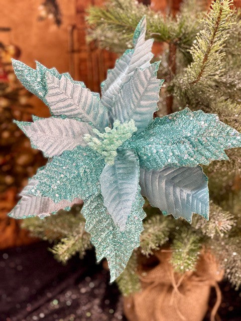 LIGHT BLUE BEADED FLOWER GGF003
