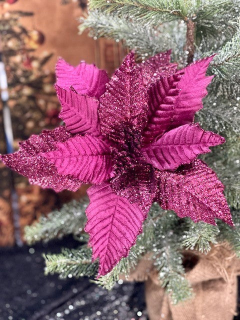 PLUM BEADED FLOWER GGF004