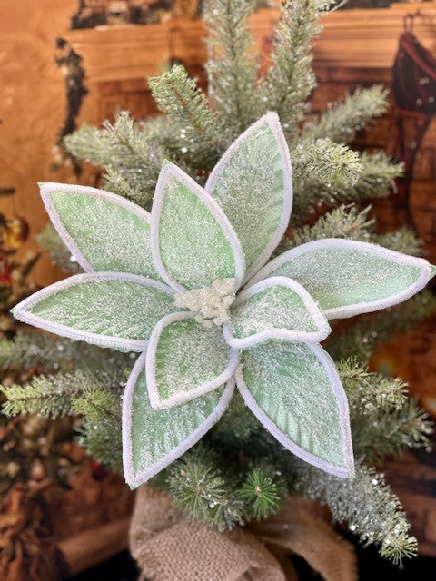 MINT GREEN WHITE TRIM FLOWER GGF110