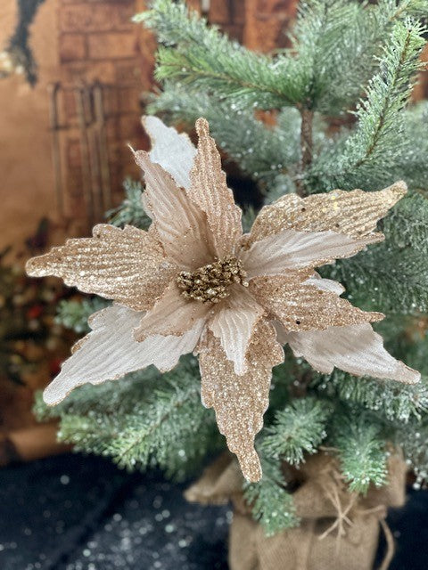 TAUPE ROSE GOLD POINSETTIA GGF171