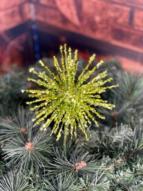 GREEN GLITTER SPIKY BALL SPRAY GGF336