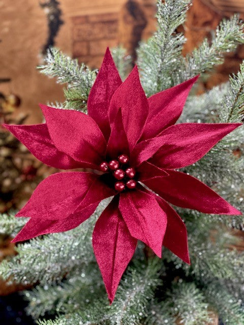 BURGUNDY VELOUR FLOWER GGF453