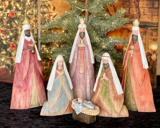 MULTI COLOURED NATIVITY 6 PCE JAR008