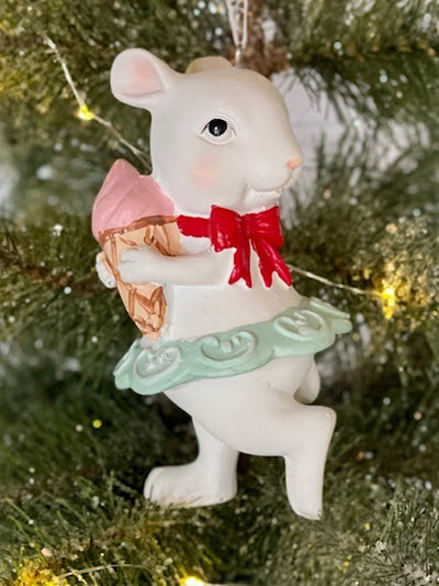 MOUSE WITH ICE CREAM ORNAMENT - JHH049