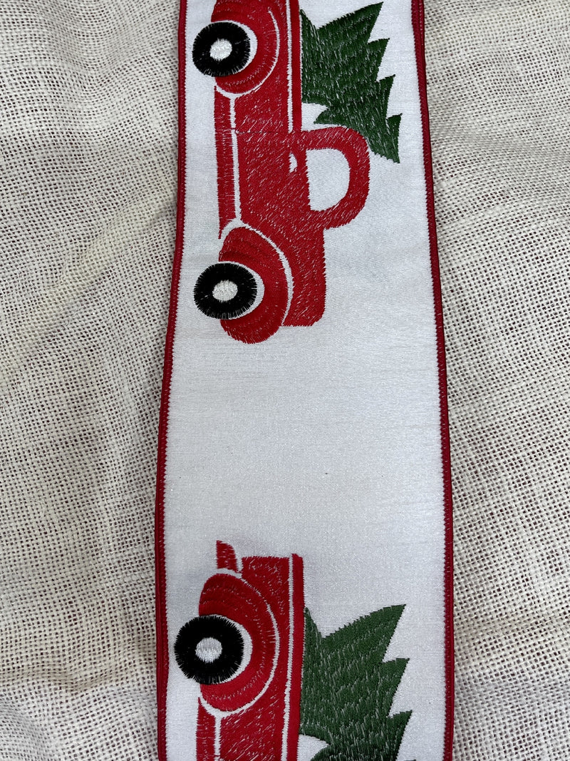 4IN CHRISTMAS UTE AND TREE WIRED RIBBON JOM018