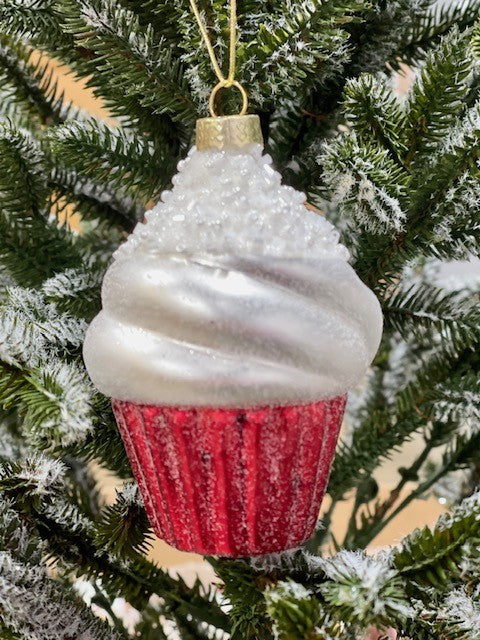 RED & WHITE CUPCAKE HANGING - JQAM046