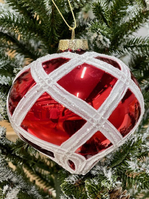 RED HARLEQUIN ONION ORNAMENT - JQAM117