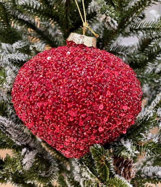 RED CRYSTAL ONION ORNAMENT - JQAM141