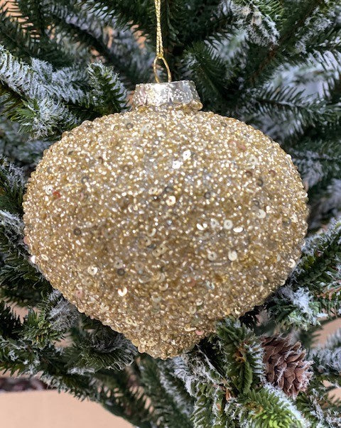 GOLD CRYSTAL ONION ORNAMENT - JQAM144