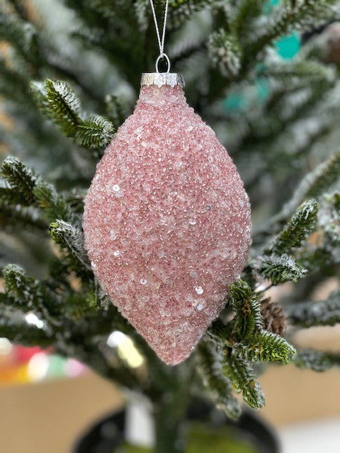 PINK CRYSTAL TEARDROP ORNAMENT - JQAM155