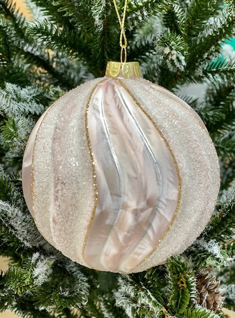 PINK WAVE BALL 2 HANGING ORNAMENT JQAM206