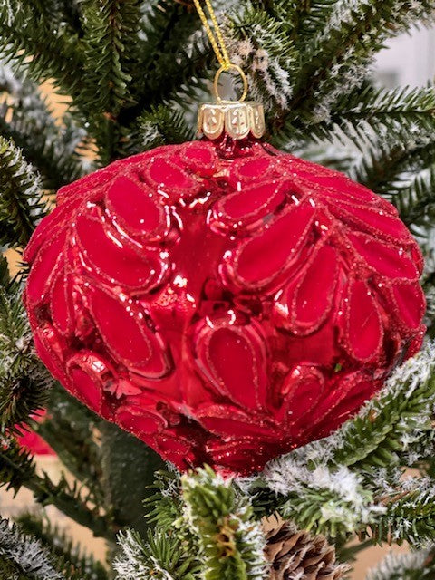 RED PATTERNED ONION HANGING ORNAMENT JQAM233