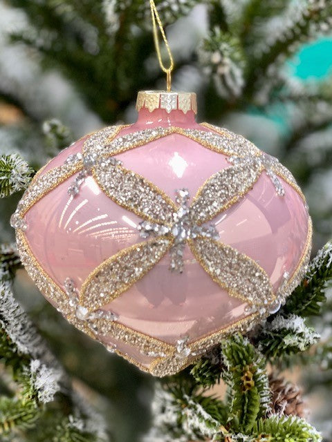 PINK HARLEQUIN ONION ORNAMENT - JQAM284