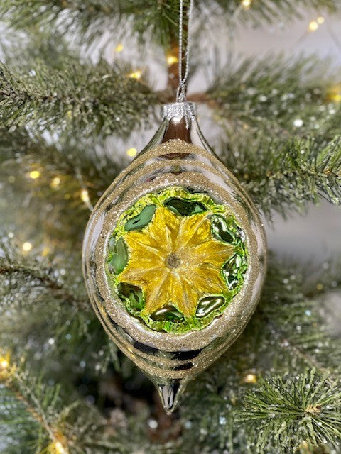 SILVER TEARDROP REFLECTOR ORNAMENT - JQAM347