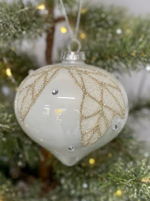 WHITE LEAF ONION HANGING ORNAMENT JQAM354