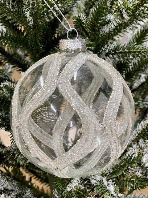 CLEAR HARLEQUIN ROUND HANGING ORNAMENT JQAM358