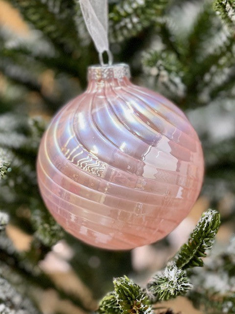 PINK SWIRL ROUND HANGING ORNAMENT JQAM4210