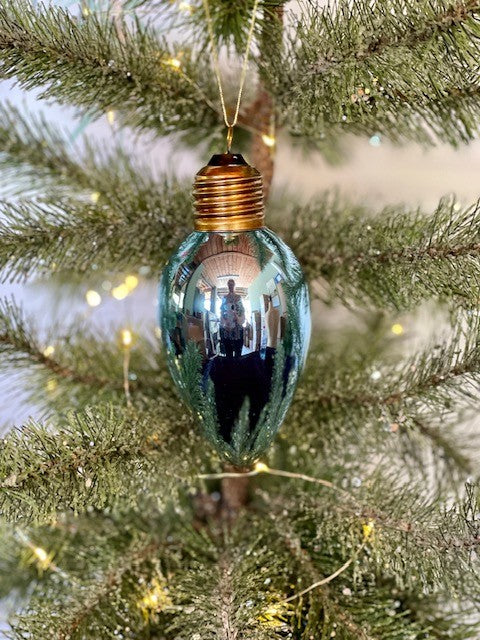 BLUE LIGHT BULB HANGING ORNAMENT JQAM4470