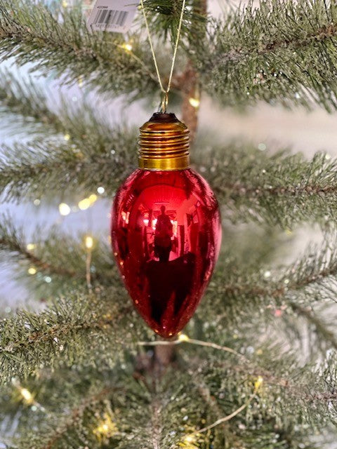 RED LIGHT BULB HANGING ORNAMENT JQAM4490