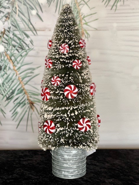 SNOWY BRISTLE TREE WITH HUMBUGS LARGE - JTE079