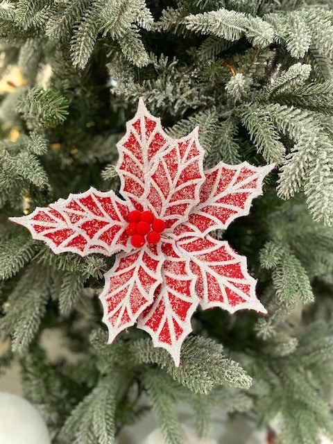 RED WHITE POINSETTIA JXG009