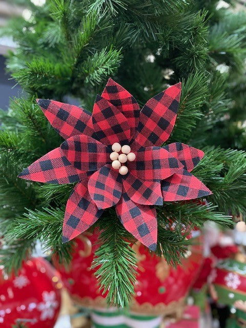 BLACK RED BUFFALO CHECK POINSETTIA JXG017
