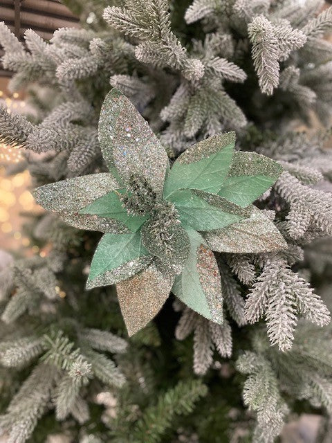 MINT WITH GLITTER POINSETTIA JXG073