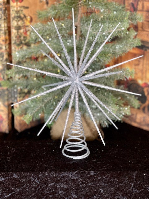 3D SILVER STARBURST TREE TOPPER BXM006