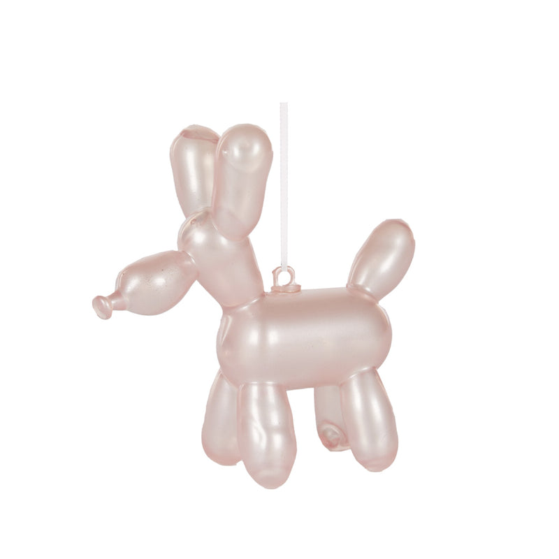 PEARL PINK DOG BALLOON ANIMAL HANGING ORNAMENT BXW006